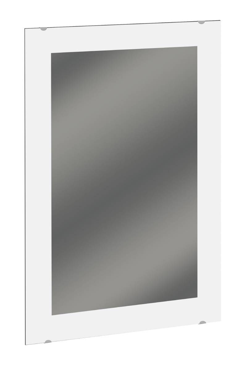 Bradley 18" x 30" Frameless Frosted Mirror with Etched Border and Clip